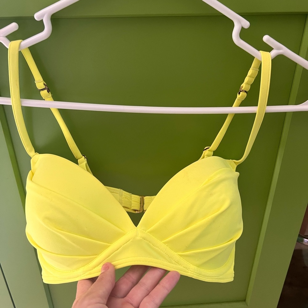 Neon yellow bikini top